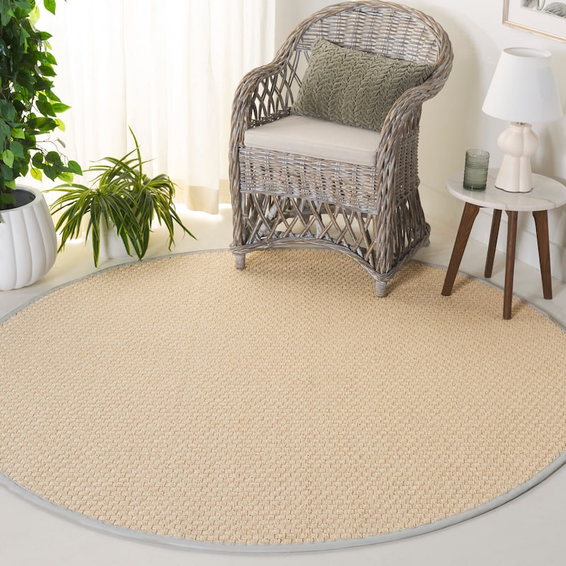 SAFAVIEH Napa Faux Sisal Meret Washable Indoor/Outdoor Rug - Weather Resistant & Easy Cleaning - Natural/Ivory - 6' Round