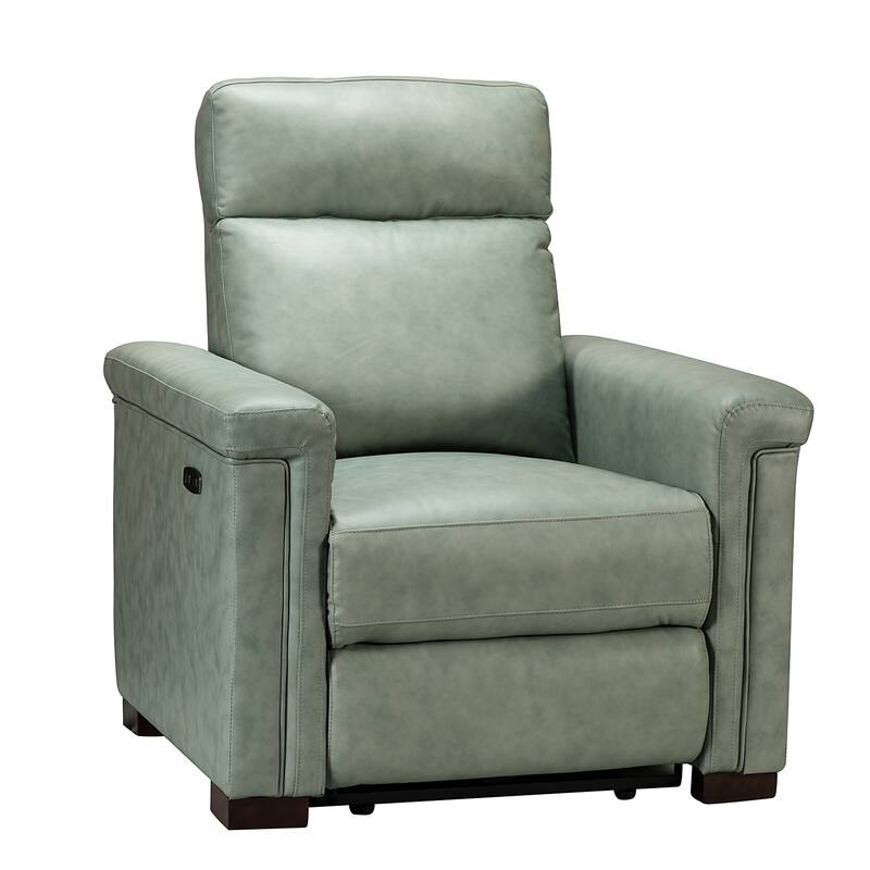 Alicia 34.65" Wide Contemporary Classic Genuine Leather Power Recliner With USB Port (Set of 2)