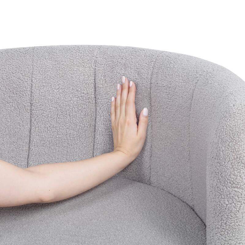 Boucle Swivel Chair with 360° Rotating Storage Accent Chair for Living Room/Bedroom