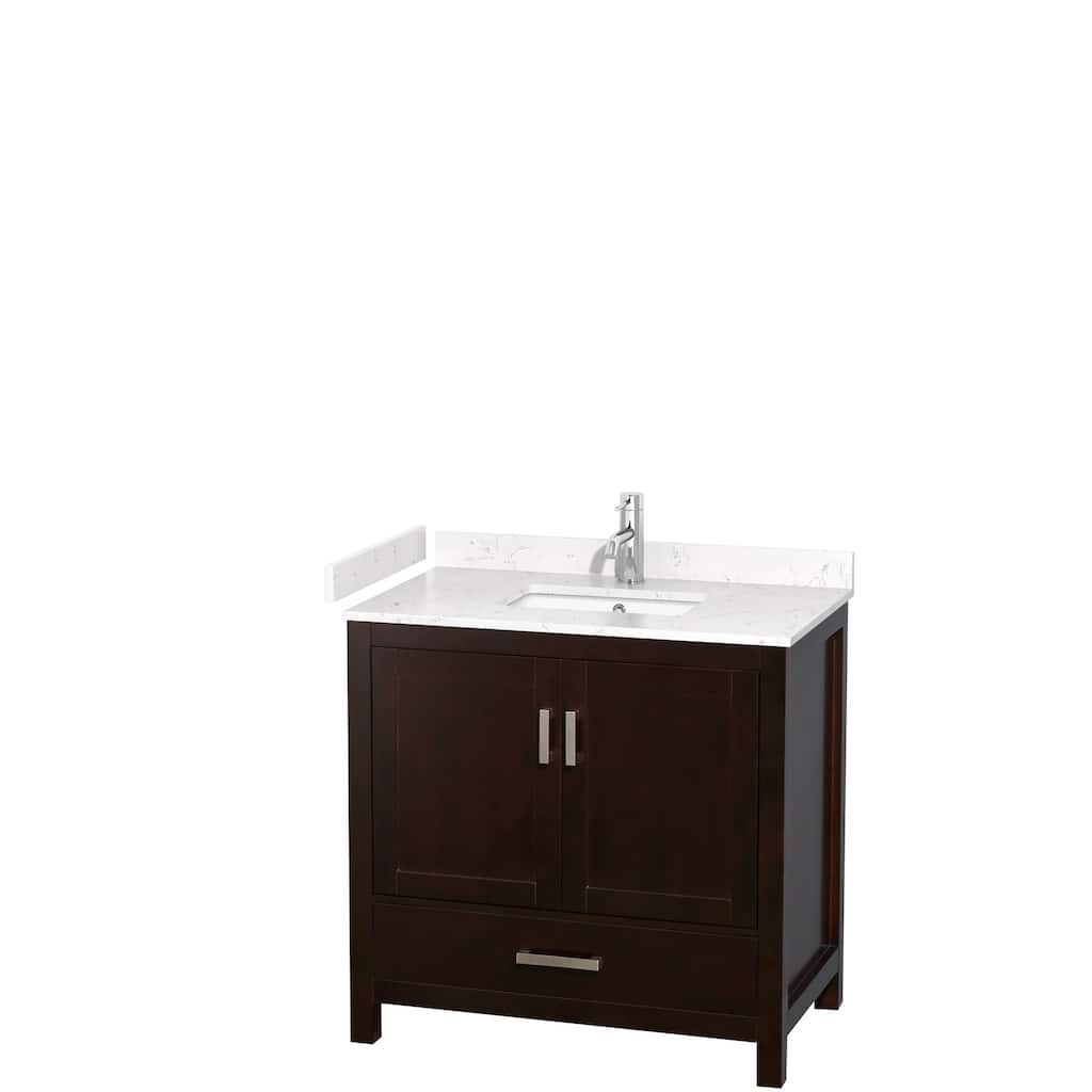 Wyndham Collection Sheffield 36" Single Bathroom Vanity, Carrara