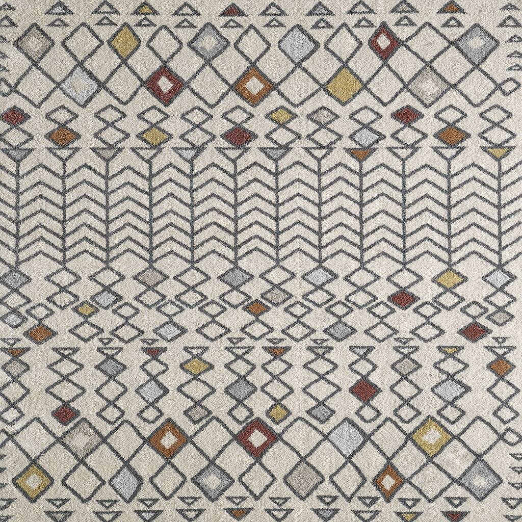 Totti Loops Cream/Multicolor 10x12 Southwestern Rug - 10'X12' Rectangular - 10'X12' Rectangular