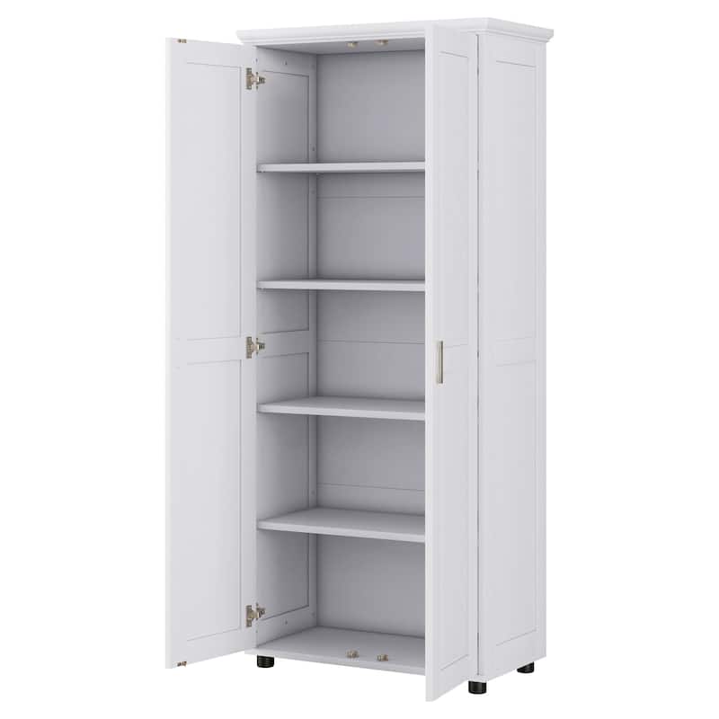 Double Door Wood Bathroom Moisture Proof Storage Cabinet w/ Shelves
