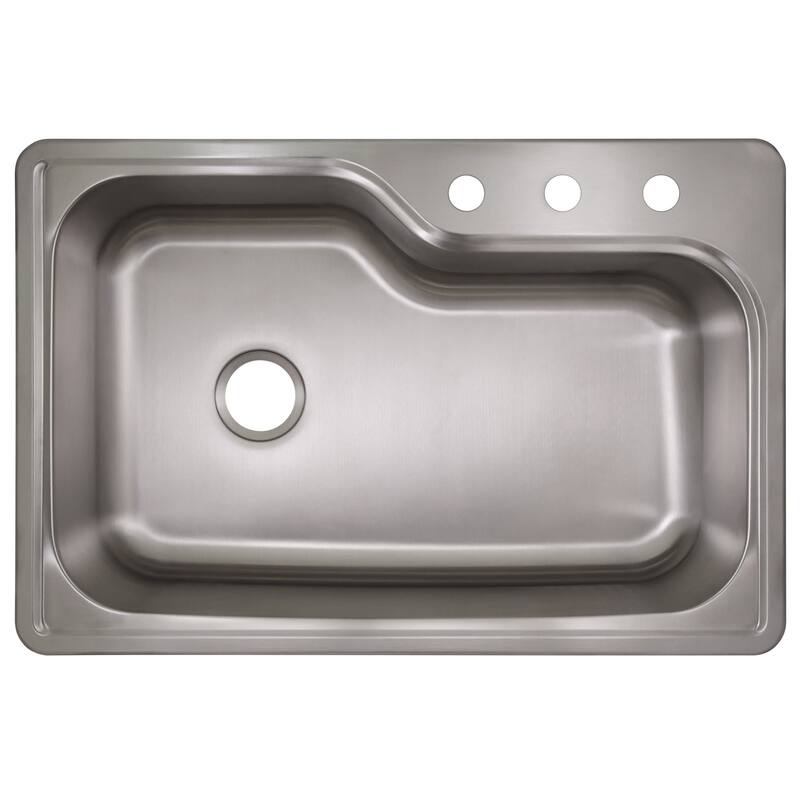 Design House 33" Drop In Single Basin Stainless Steel Kitchen Sink
