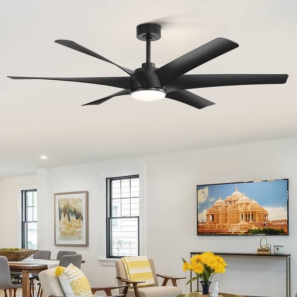 65 in. Integrated LED Indoor 6-Blade Ceiling Fan with Light and Remote Control Included