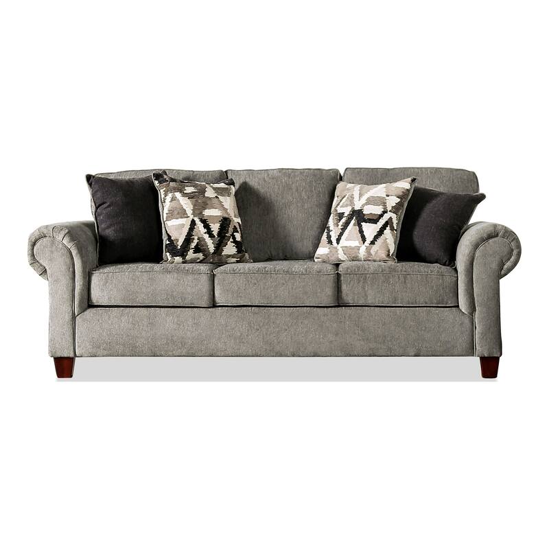 Mecia Transitional Chenille Rolled Arms 2-Piece Sofa Set by Furniture of America