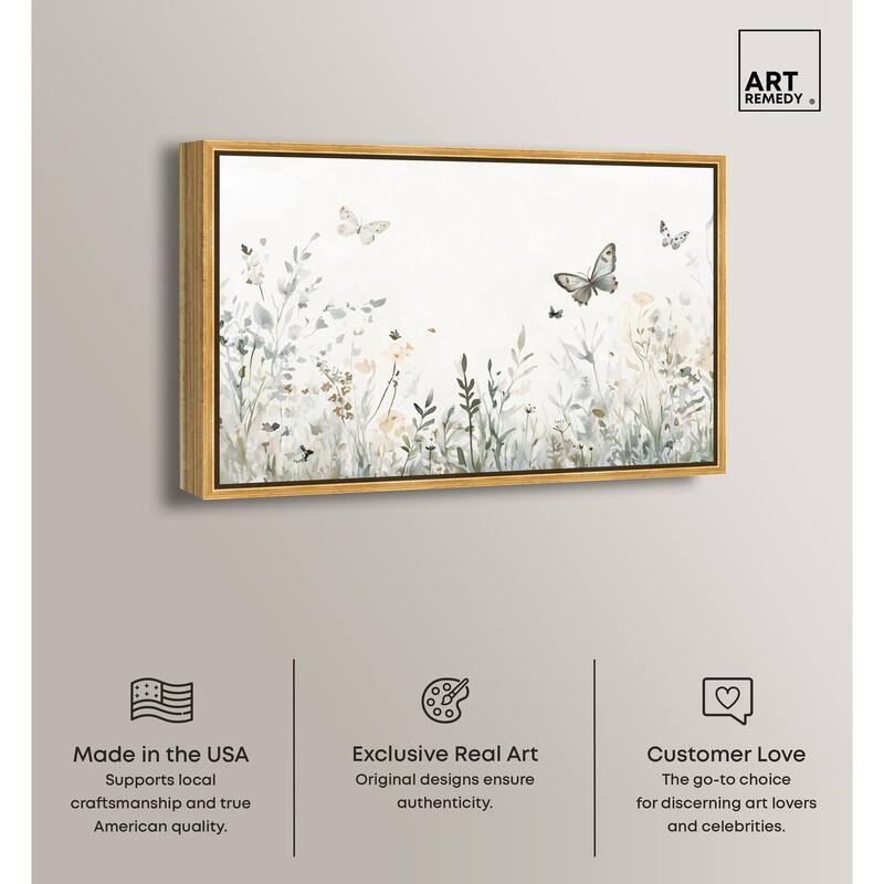 Butterfly Field Canvas by Art Remedy