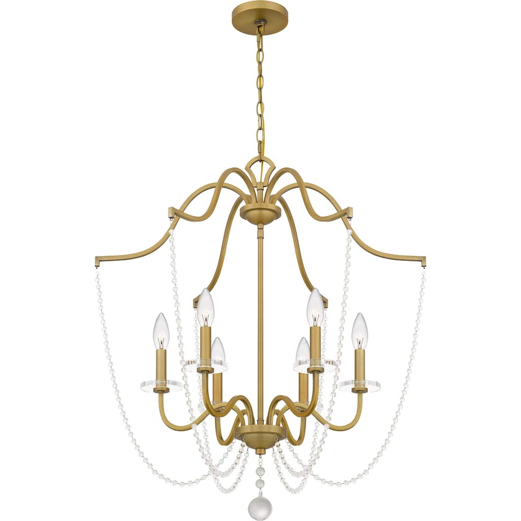 Sunday 6-Light Aged Brass Chandelier