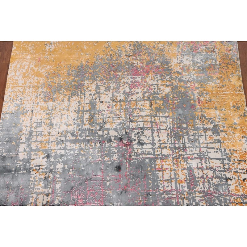 Contemporary Abstract Area Rug Hand-Knotted Bedroom Wool Carpet - 5'3" X 7'5"