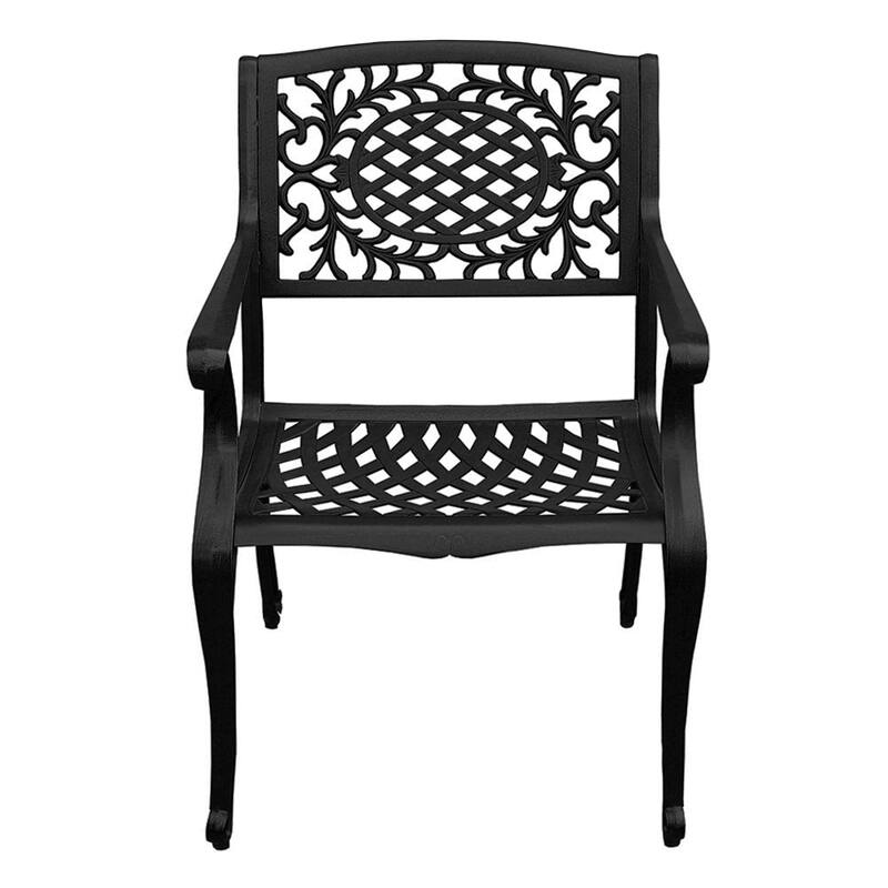 Outdoor Lattice 59-in. Round Dining Set with Lazy Susan and Six Chairs