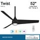 preview thumbnail 2 of 18, Minka Aire Twist 3 Blade 52 Inch LED Indoor Ceiling Fan