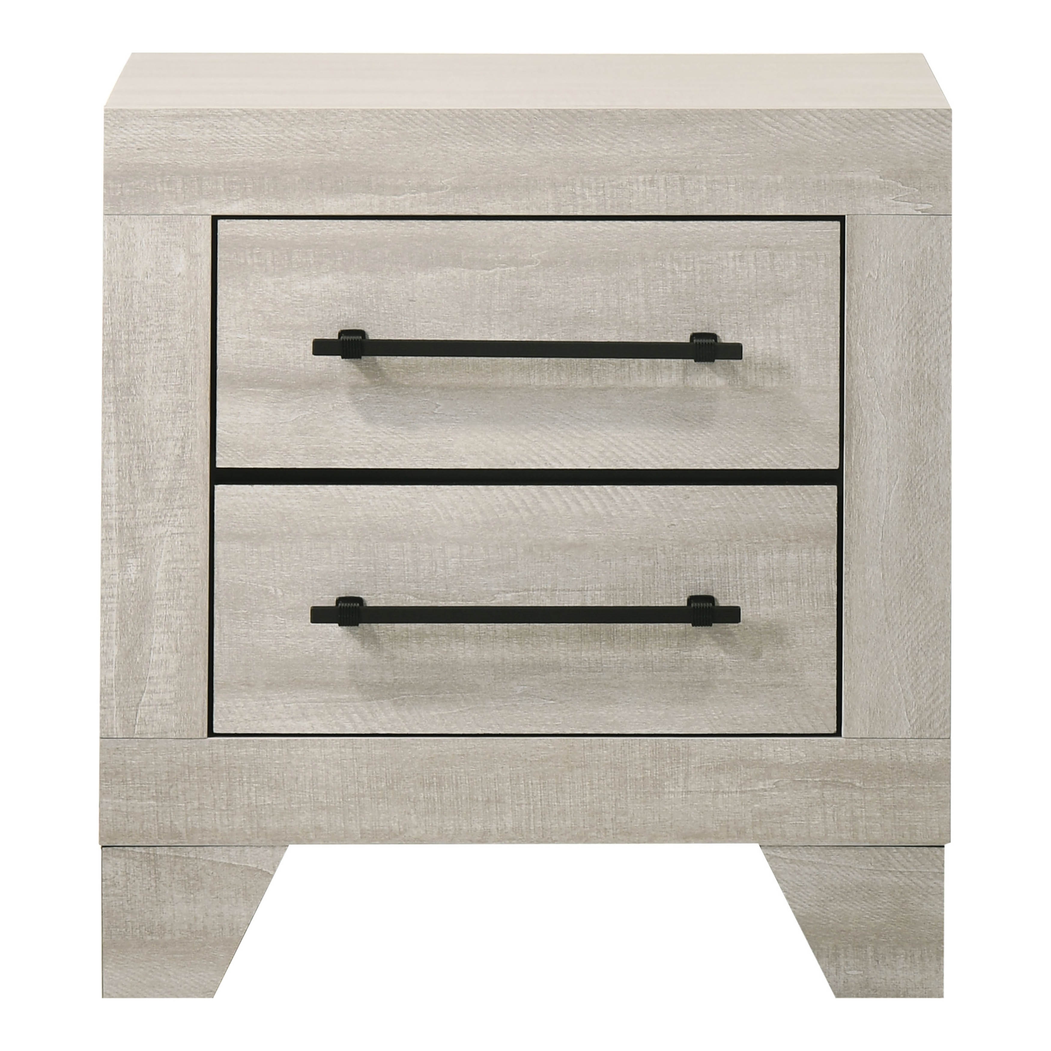 Furniture of America Imana Modern Light Grey Wood 2-Drawer Nightstand