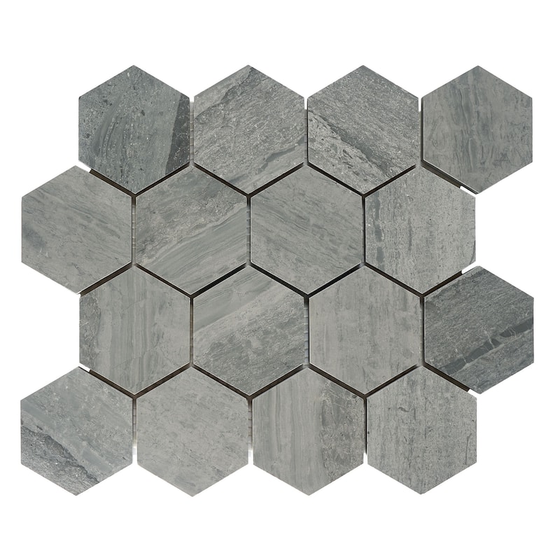 Marinewood Marble 3" x 3" Honeycomb Honed Mosaic Tile