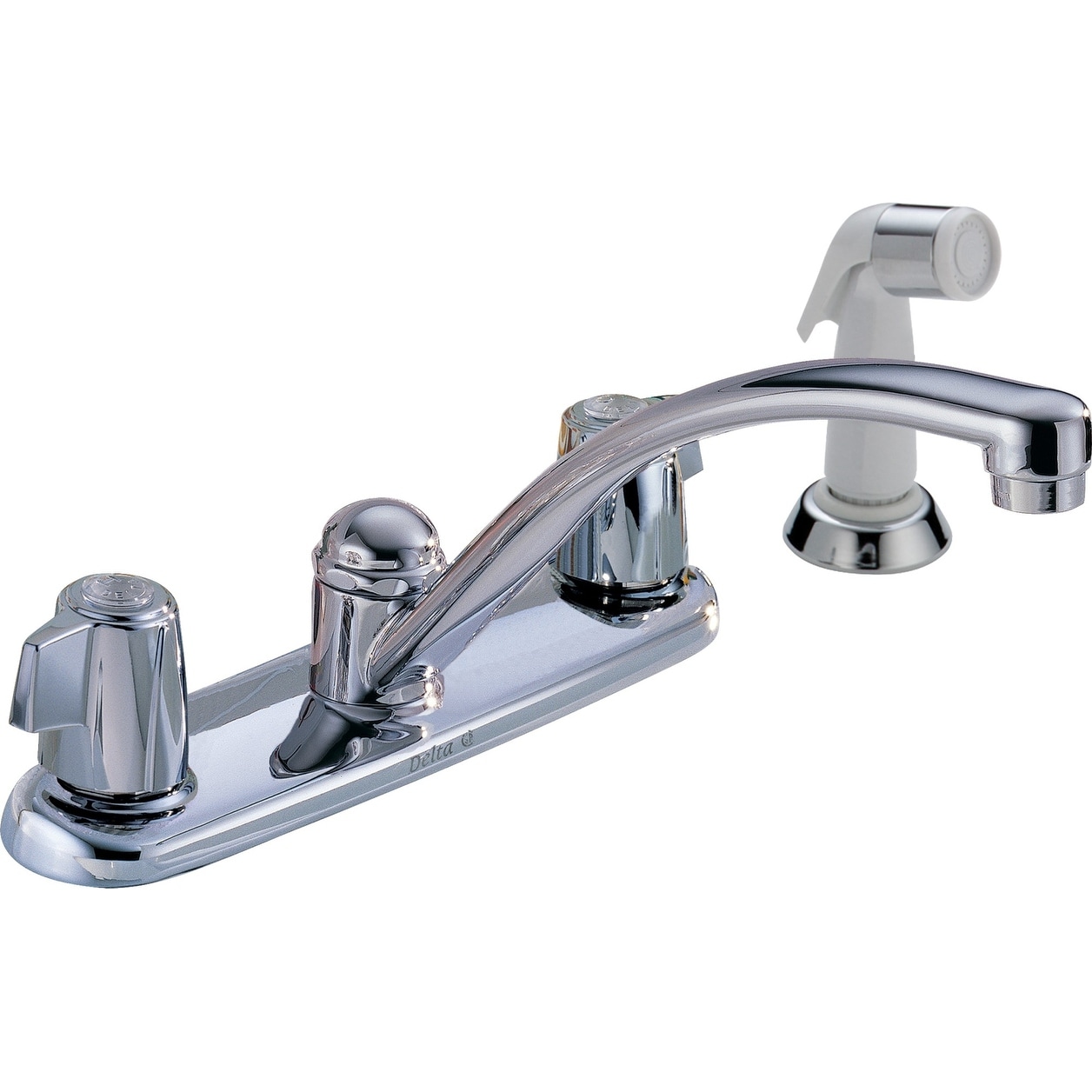 Shop Delta 2400lf Classic Kitchen Faucet With Side Spray Chrome