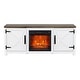 preview thumbnail 14 of 53, 58-Inch Farmhouse Electric Fireplace TV Stand with Storage Cabinets and Adjustable Shelves