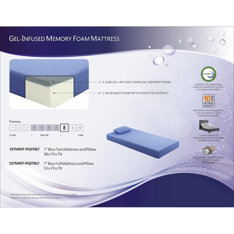 Lay 7-Inch Gel-Infused Memory Foam Mattress