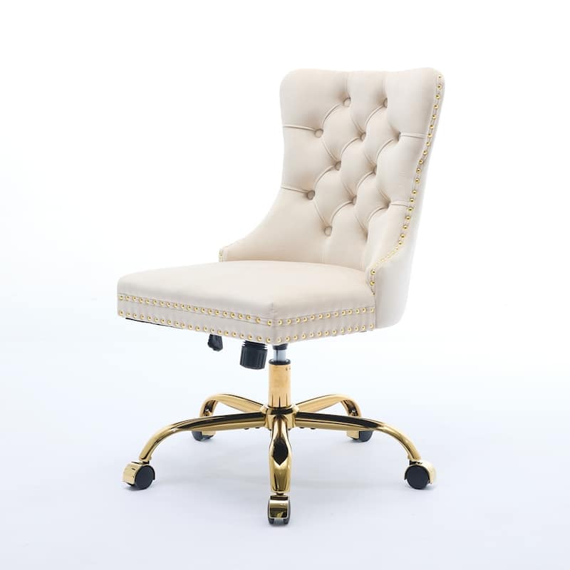 Modern Velvet Upholstered Tufted Button Home Office Chair