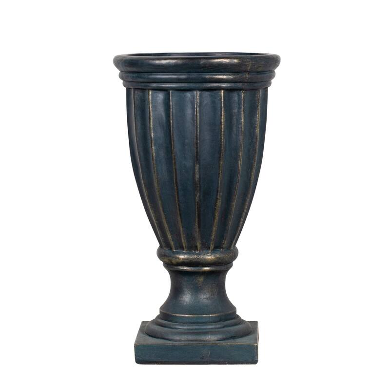 Christopher Knight Home - 26.77"H Fluted MGO Pedestal Urn Planter for Garden, Patio & Front Porch