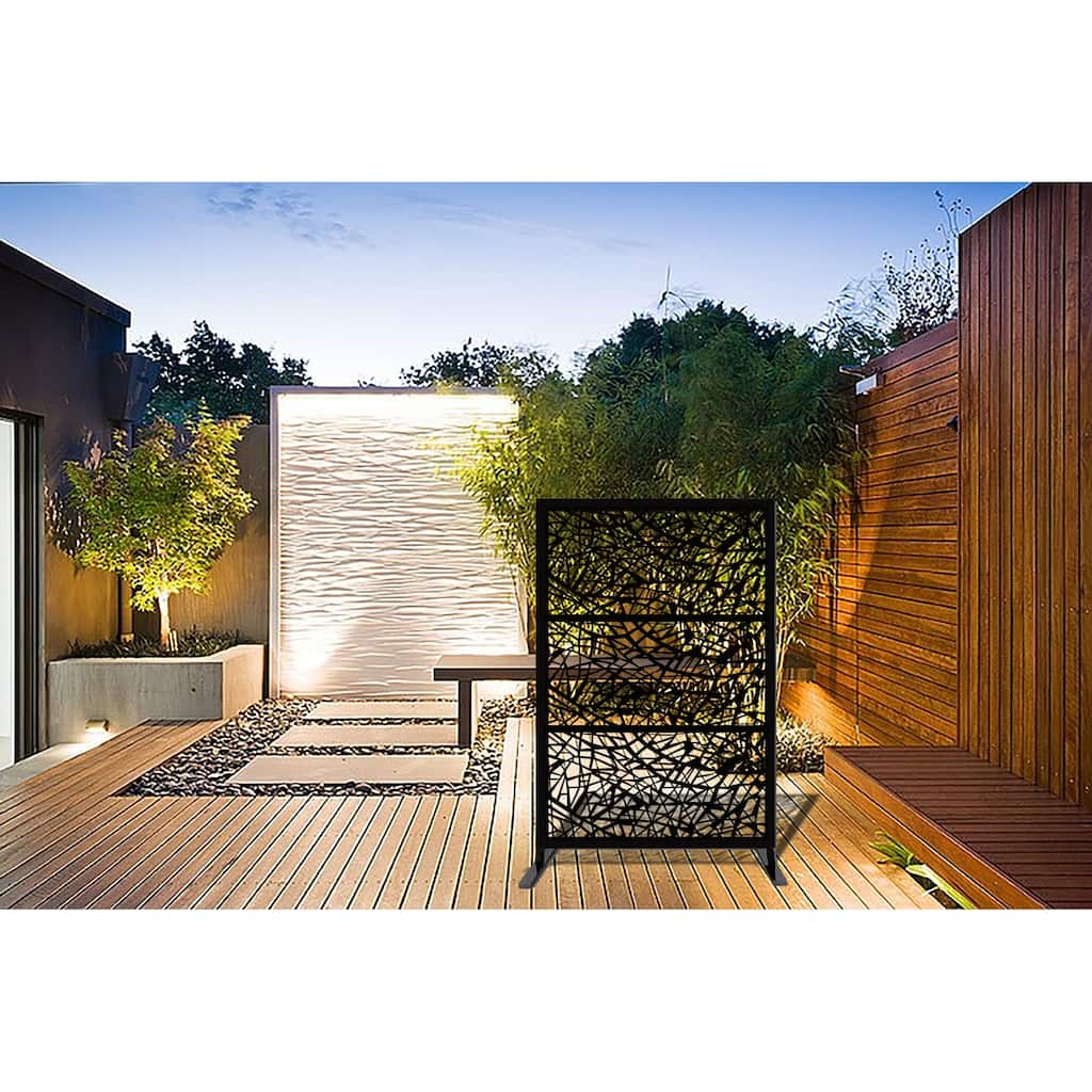 Free Standing Laser Cut Metal Screen Panel Privacy Stand (6ft x 4ft)