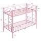 preview thumbnail 10 of 14, Twin Over Twin Bunk Bed with Trundle,Metal Bunkbeds with Ladder and Full-Length Guardrail
