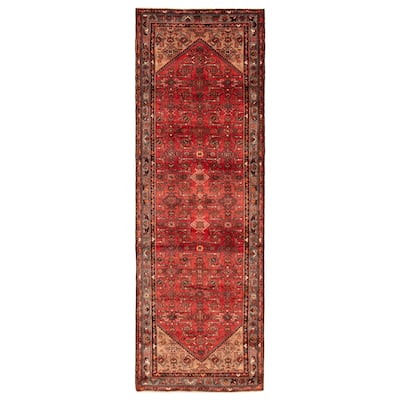 ECARPETGALLERY Hand-knotted Andelz Red Wool Rug - 3'5 x 10'3