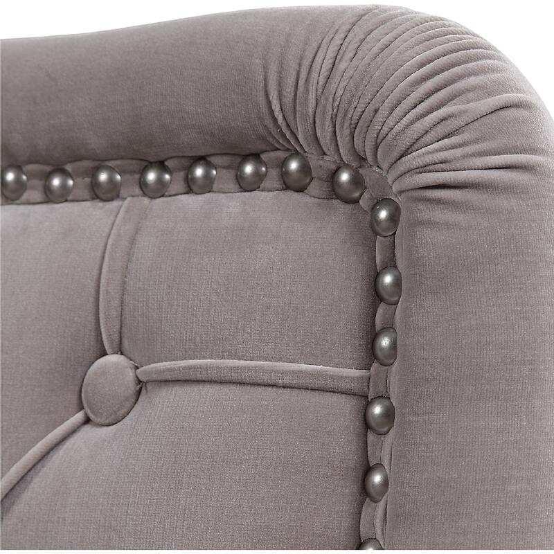 31" Haider Diamond Tufted Half Barrel Accent Chair with Nailhead Trim
