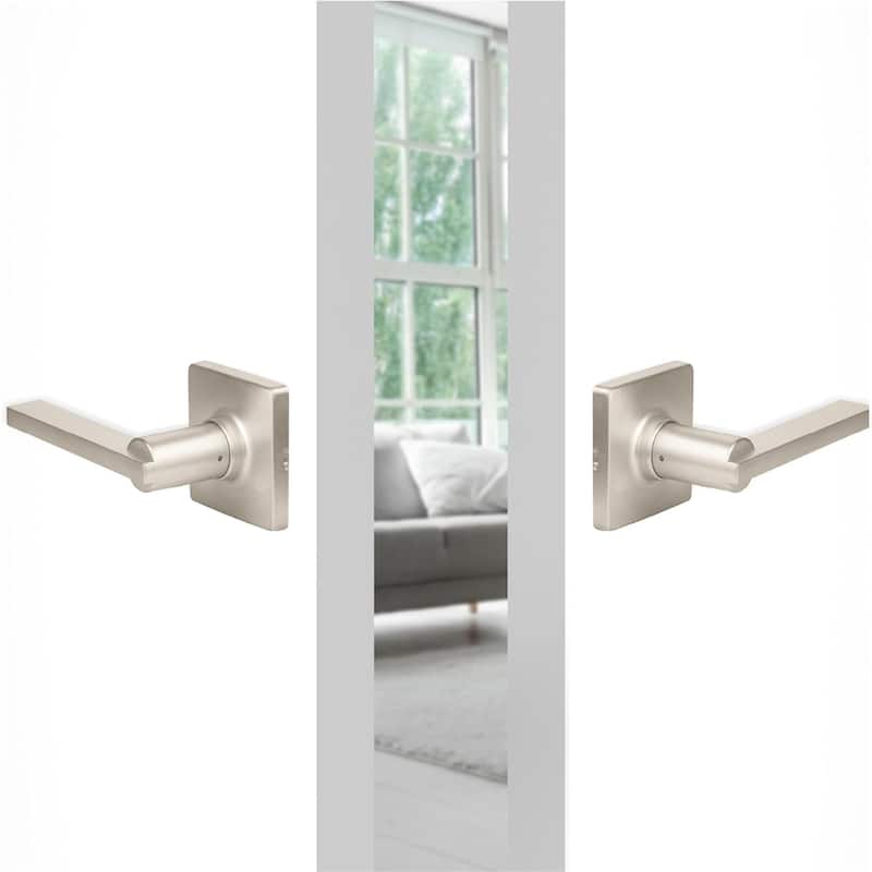 Stylware Maven Square Door Handles Lever | Reversible Handing for Standard Door Sizes | Interior Privacy, Passage & Dummy Use