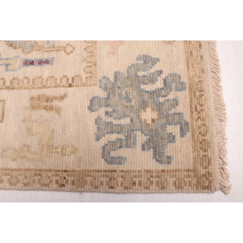 ECARPETGALLERY Hand-knotted Modern Oushak Ivory Wool Rug - 5'1 x 7'11