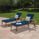 preview thumbnail 4 of 41, Perla Acacia Wood Chaise Lounge (Set of 2) by Christopher Knight Home Teak +Blue