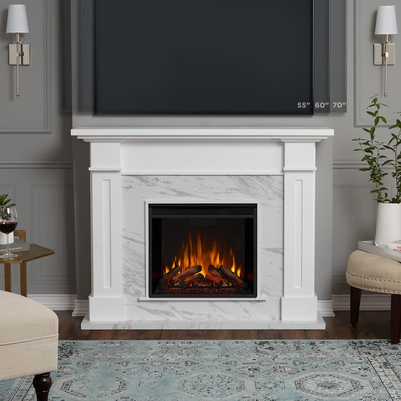 Kipling 53.5" Electric Fireplace in White by Real Flame