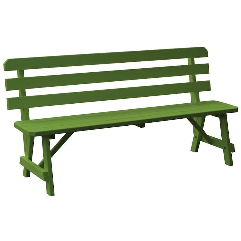 Pine 8' Traditional Backed Bench