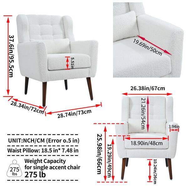Teddy Accent Chair with Wood Legs - Bed Bath & Beyond - 43462134
