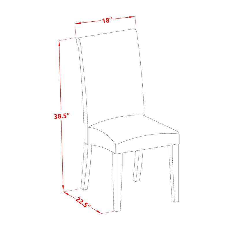 East West Furniture Barry Parson Dining Room Chairs Cream Linen