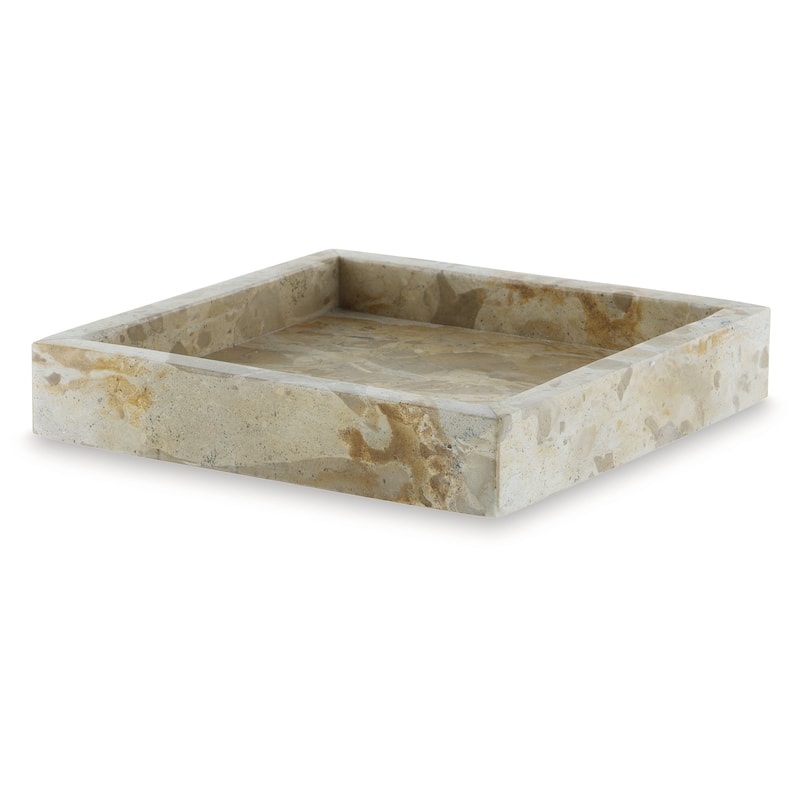 Signature Design by Ashley Edurton Beige Tray (Set of 2) - 8" W x 8" D x 1.5" H