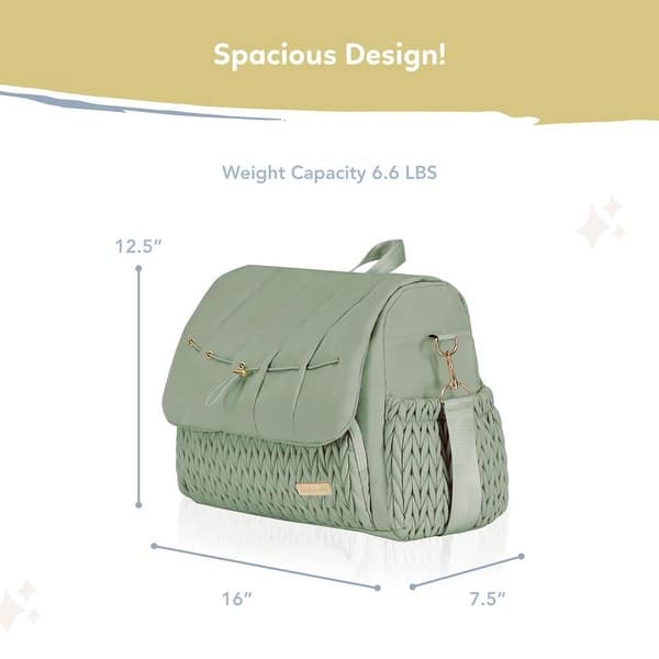 dimension image slide 3 of 4, Hannah & Sophia Belle Convertible Diaper Backpack & Messenger Bag