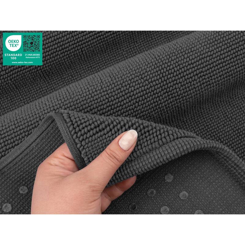 American Soft Linen 100% Cotton Bath Mat Rugs, 17x24 inches Slip Resistant Bottom Base Bath Mats for Bathroom