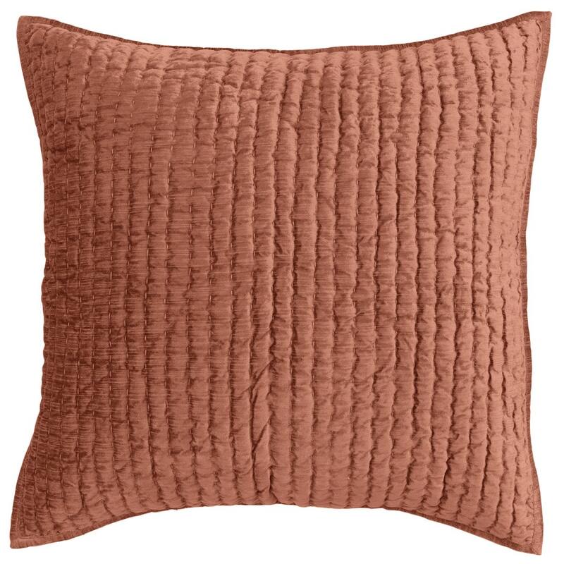 Dimitry Rayon Velvet Sham by Kosas Home - Terra Cotta - Euro Square