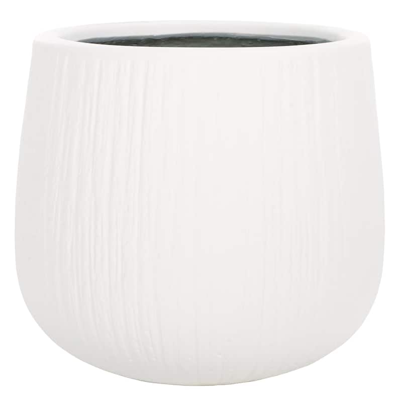 SAFAVIEH Outdoor Francia Black Planter. - 16"Wx16"Dx14"H - White