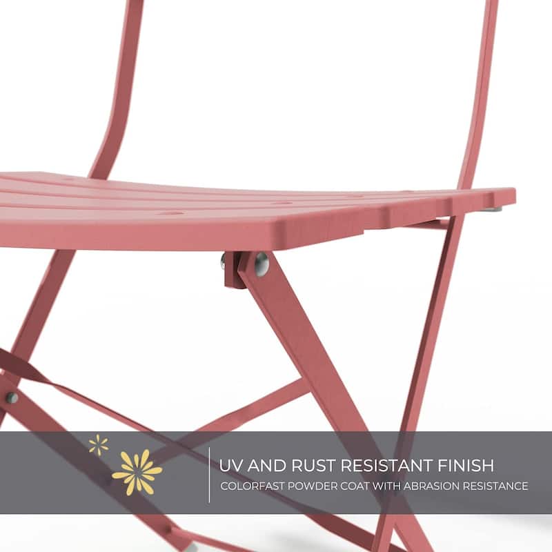 3-Piece Bistro Set Folding Outdoor Furniture Sets with Premium Steel Frame Portable Design for Bistro & Balcony