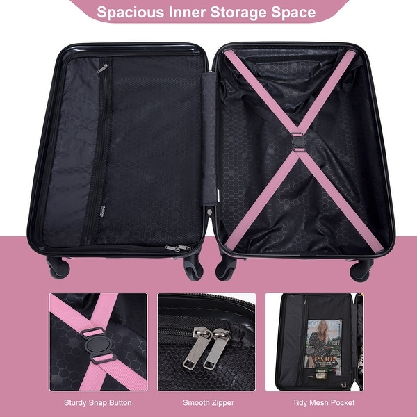 3 Piece Luggage Sets ABS Lightweight Suitcase - Bed Bath & Beyond