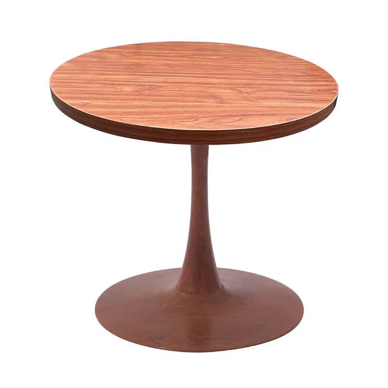 Bristol 27" Round Dining Table with MDF Top and Cherry Steel Pedestal Base for Modern Kitchen and Dining Room - Cognac Brown