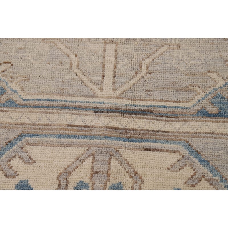 Vegetable Dye Orange Oushak Turkish Area Rug Hand-Knotted Wool Carpet - 5'7"x 7'11"