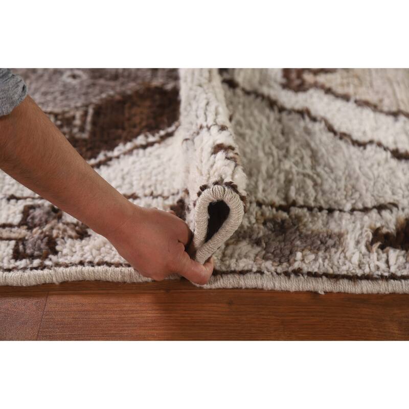 Natural Dye Beige Anatolian Turkish Runner Rug Handmade Wool Carpet - 3'6"x 10'11"