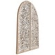 preview thumbnail 4 of 22, Brown Wooden Handmade Arched Floral Wall Decor with Intricate Carvings (Set of 2)
