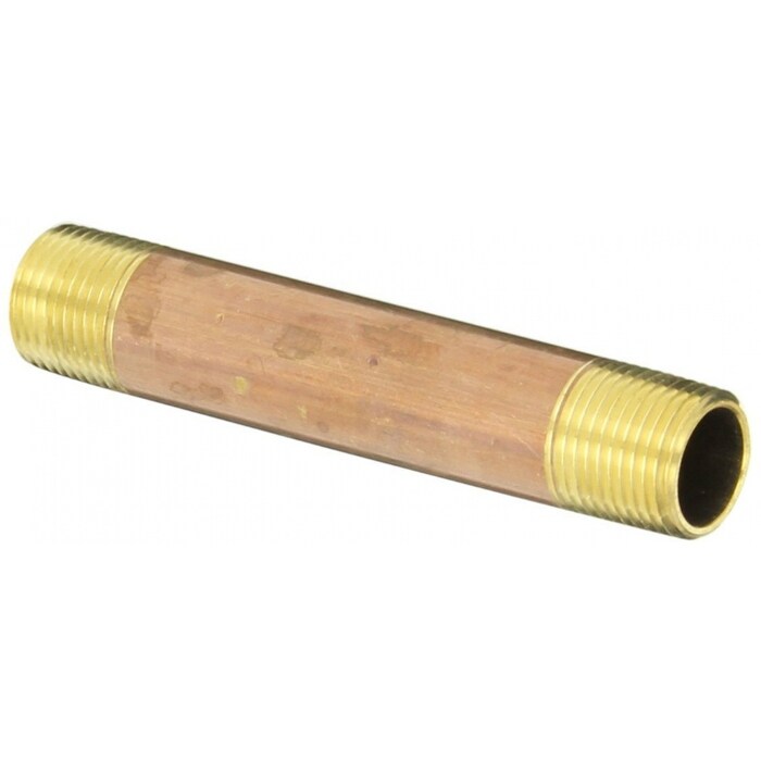 3/8" x 3/8" NPT Nipple Anderson Metals 38300 Lead Free Red Brass Pipe Fitting 