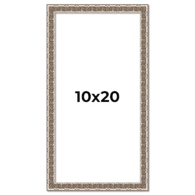 10x20 Frame Silver Versailles Ornate Solid Wood Picture Frame | 1 Inch