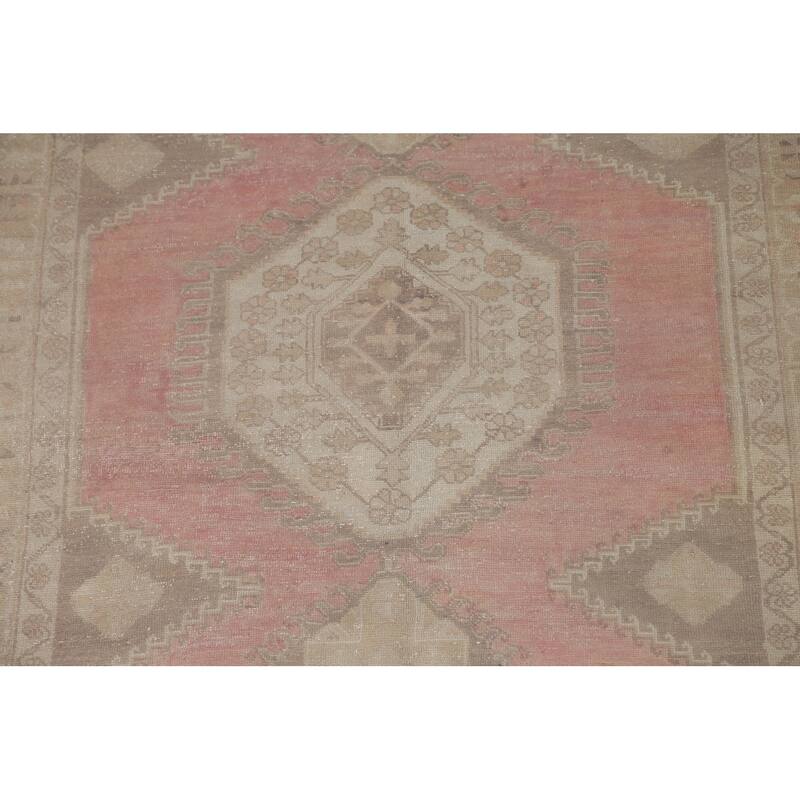 Pink Viss Persian Vintage Area Rug Handmade Wool Carpet - 4'8" x 7'4"