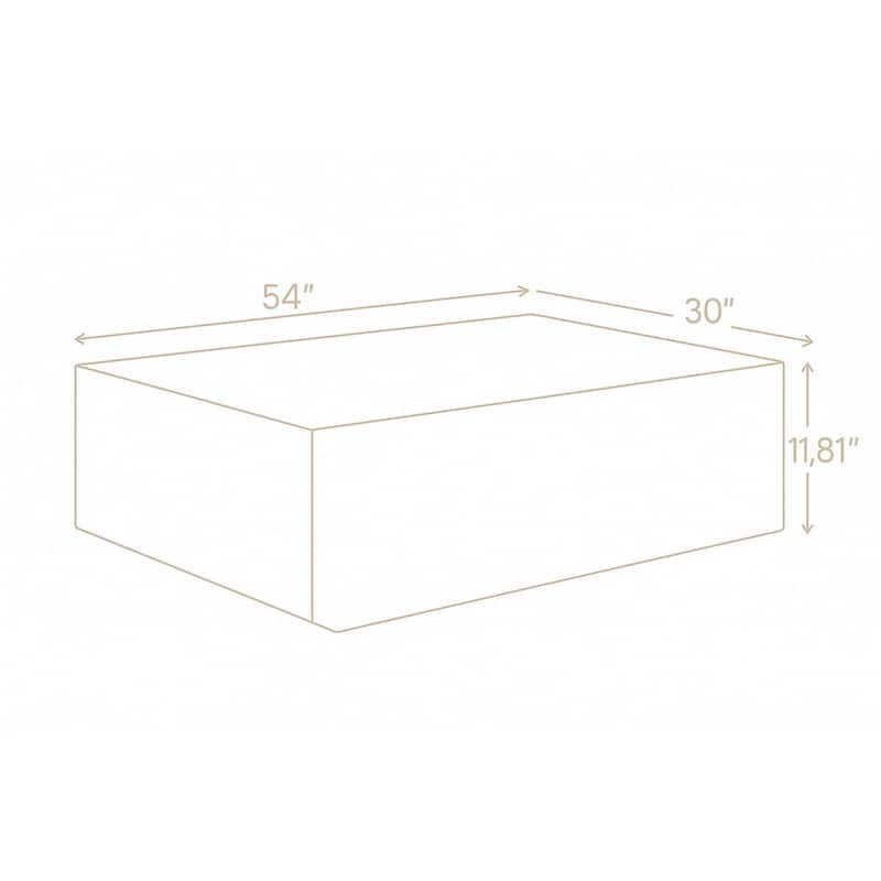 Genuine Marble Block Coffee Table - Herringbone Pattern Marble, 54" Extra Large