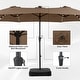preview thumbnail 3 of 7, 15ft Patio Umbrella Outdoor Market Umbrella with Base and LED Lights