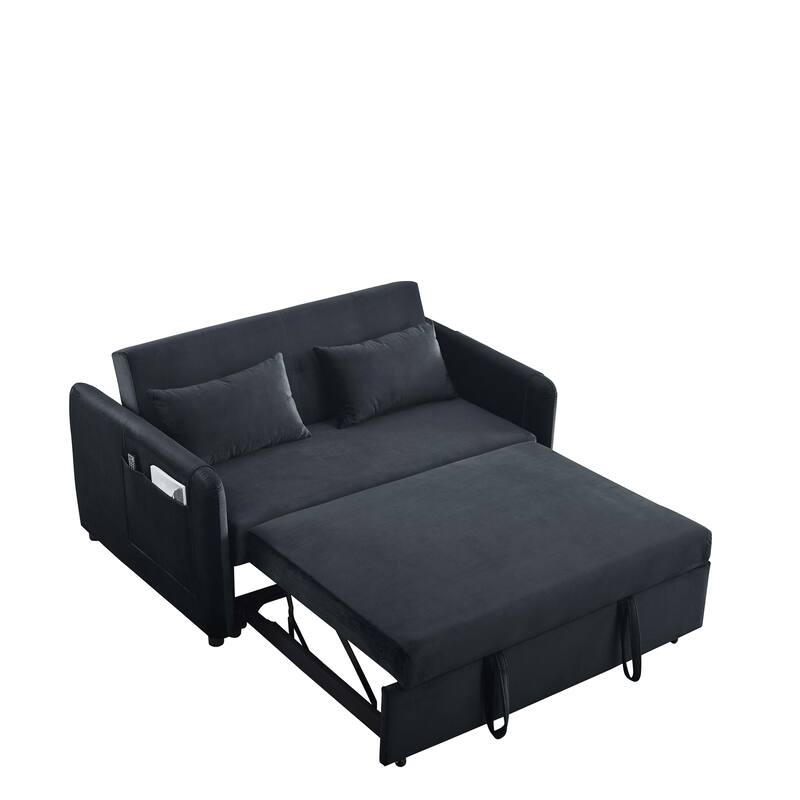 Convertible Sofa Bed 3in1 Versatile Velvet Double Sofa Bed Bath