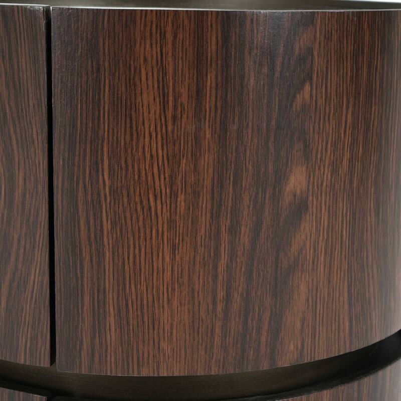 MDF ITALIAN RETRO DOUBLE STORAGE ROUND SIDE Table